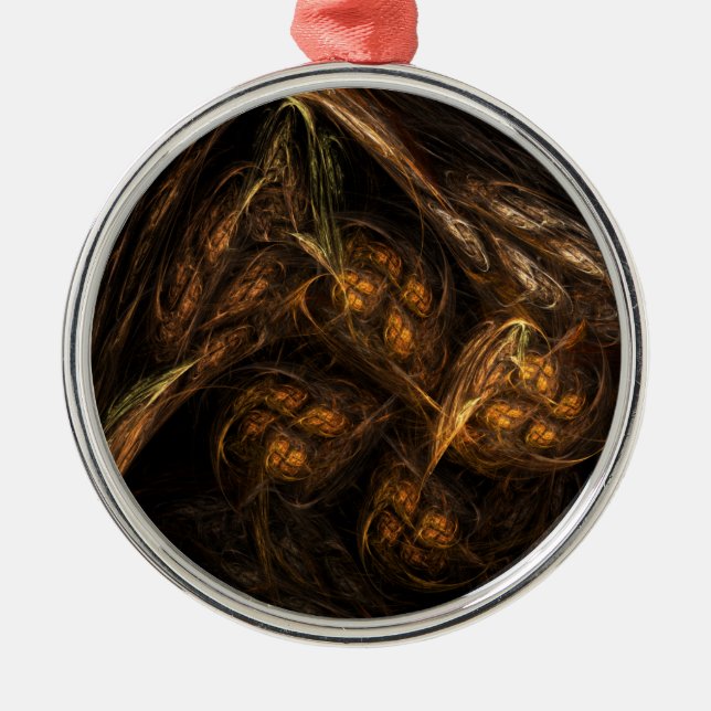 Adorno Metálico Redonda de arte abstracto de la Madre Tierra (Frente)