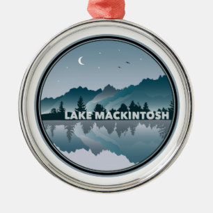Adorno Metálico Reflexión sobre el lago Mackintosh Carolina del No