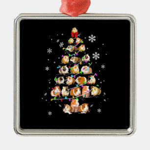 Adorno Metálico Regalo de cerdo guineano  Feliz Cerdo de Navidad