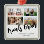 Adorno Metálico Regalo de Collage de fotos de amigos para Personal<br><div class="desc">"Amigos por siempre Collage de fotos Personalizado Ornament" - la manera perfecta de apreciar sus recuerdos más preciados con sus amigos más queridos.</div>