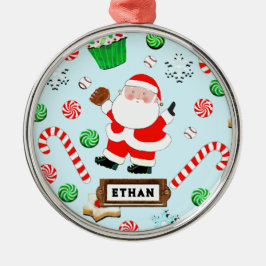 Adorno Metálico Regalo de feriado de béisbol personalizado