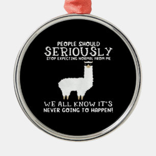 Adorno Metálico Regalo de Llama  La gente debería seriamente