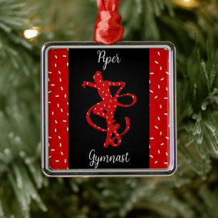 Adorno Metálico Regalo de Navidad de Gimnasia Rítmica Personalizad