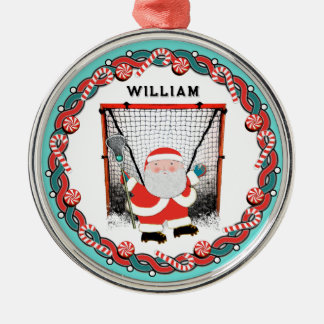 Adorno Metálico Regalo de Navidad de Lacrosse Personalizado