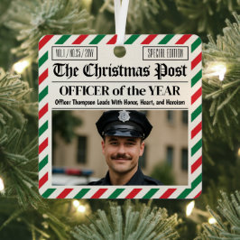 Adorno Metálico Regalo de Navidad personalizado para la policía pa