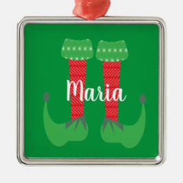 Adorno Metálico Regalo de Navidad Pies de Elfo Retro Bonito