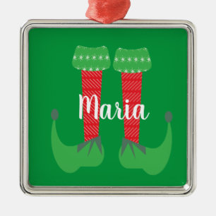 Adorno Metálico Regalo de Navidad Pies de Elfo Retro Bonito