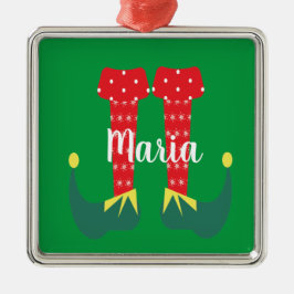 Adorno Metálico Regalo de Navidad Pies de Elfo Retro Cute