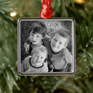 Adorno Metálico Regalo de Navidades de fotografía de personalizabl