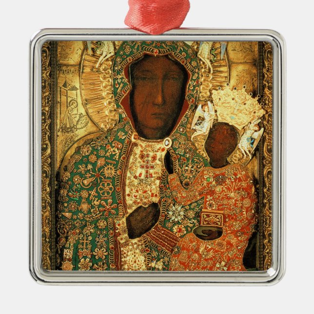 Adorno Metálico Regalo de Nuestra Señora de Czestochowa Madonna Ne (Frente)