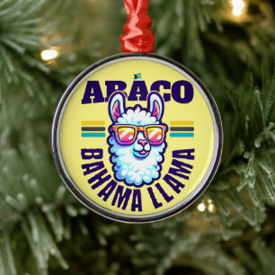 Adorno Metálico Regalo de recuerdo de Bahamas: Abaco Bahamas Llama