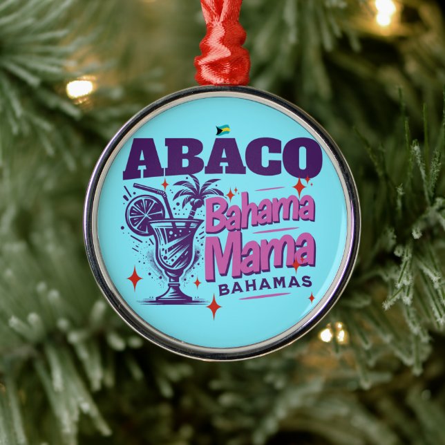 Adorno Metálico Regalo de recuerdo de Bahamas : Abaco Bahamas Mamá (Árbol)