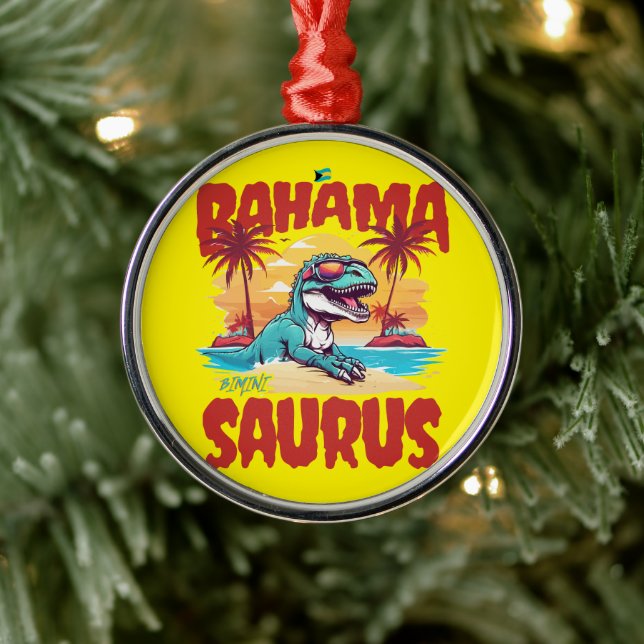Adorno Metálico Regalo de recuerdo de Bahamas : Bimini Bahama Saur (Árbol)
