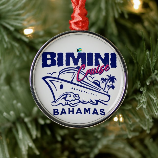 Adorno Metálico Regalo de recuerdo de Bahamas : Cruise Bimini Baha (Árbol)