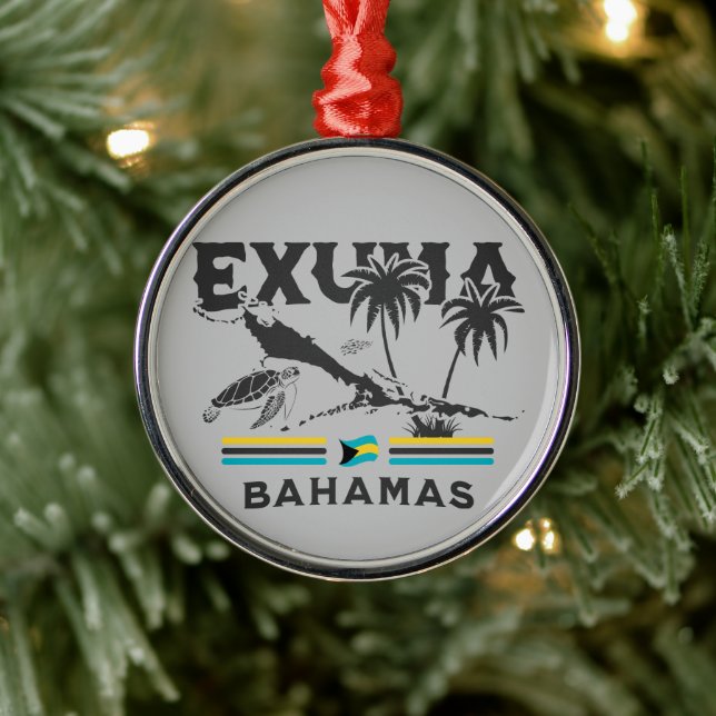 Adorno Metálico Regalo de recuerdo de Bahamas : Exuma Independenci (Árbol)
