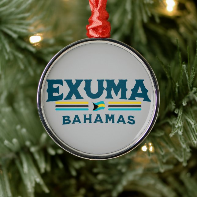Adorno Metálico Regalo de recuerdo de Bahamas : Exuma Independenci (Árbol)