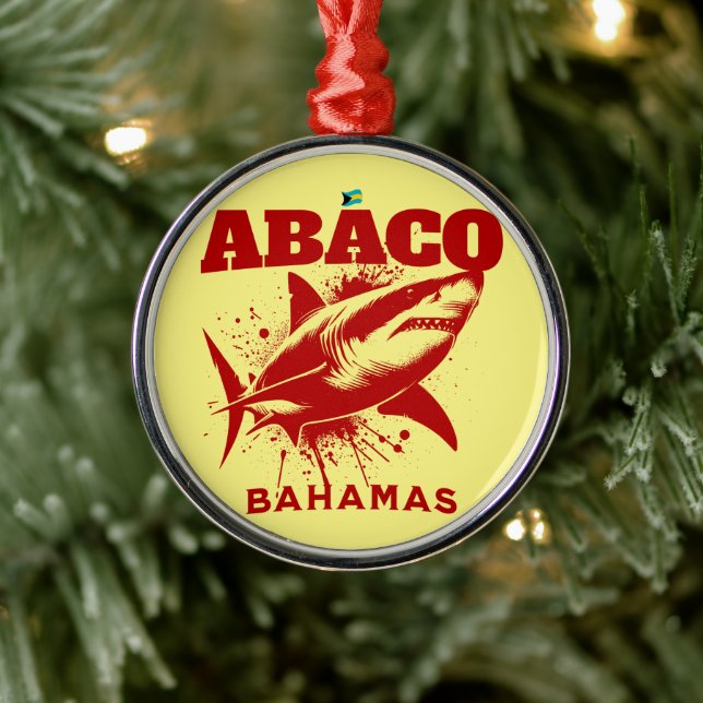 Adorno Metálico Regalo de recuerdo de Bahamas: Pescado de tiburón  (Árbol)