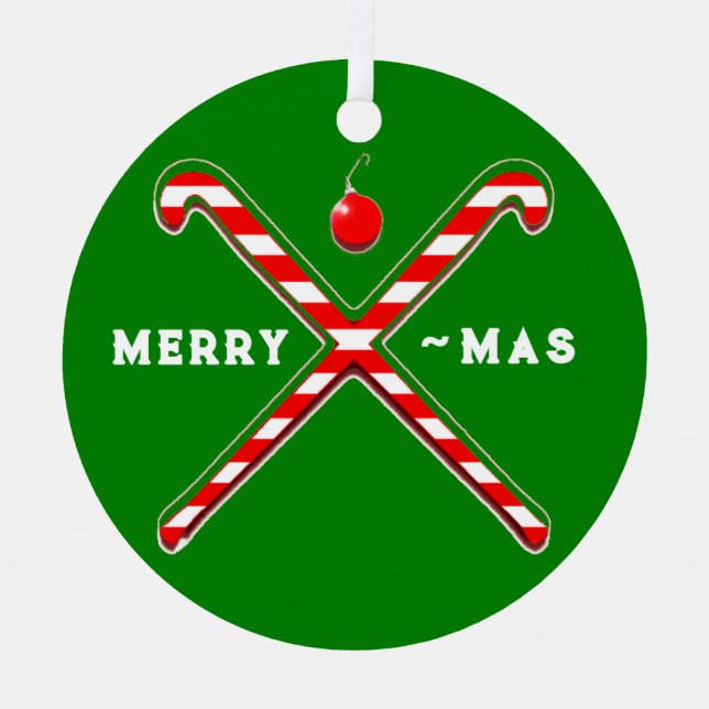 Adorno Metálico Regalo de vacaciones de hockey sobre hierba (Anverso)