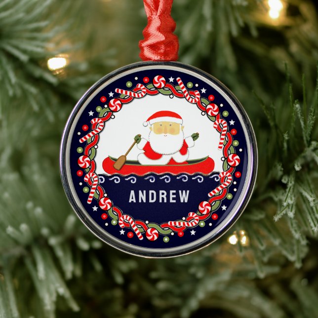 Adorno Metálico Regalo de vacaciones de Kayaking Camping (Árbol)