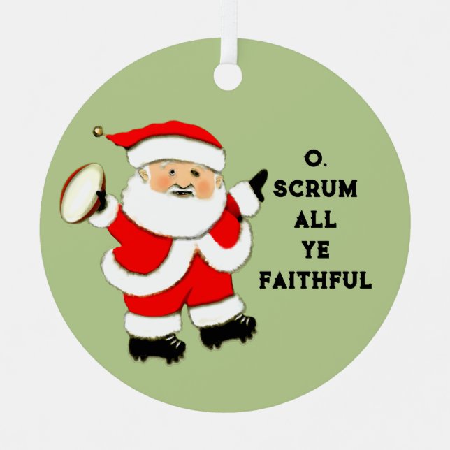 Adorno Metálico Regalo de vacaciones de rugby (Anverso)