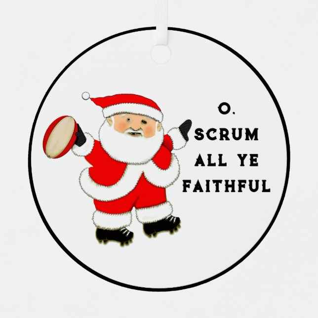 Adorno Metálico Regalo de vacaciones de rugby (Anverso)