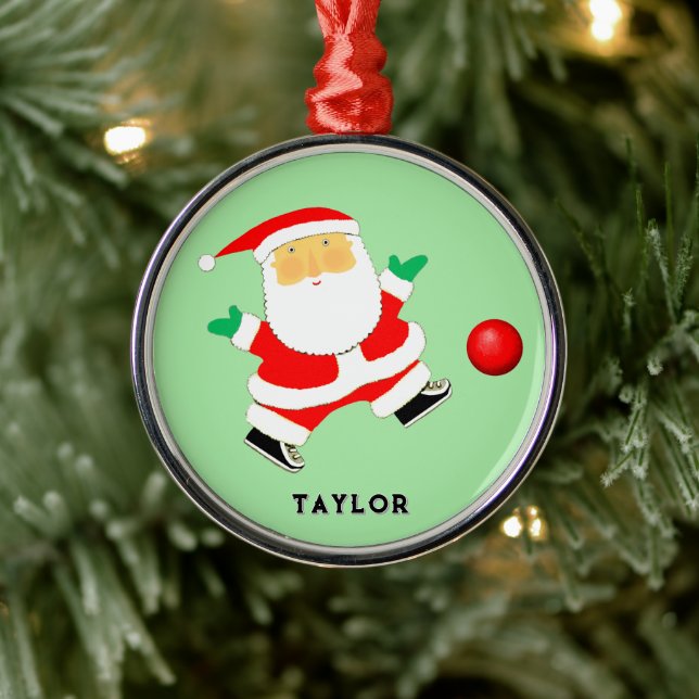 Adorno Metálico Regalo de vacaciones deportivas de Kickball (Árbol)