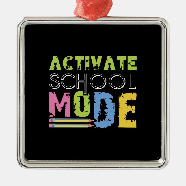 Adorno Metálico Regalo del profesor | Activar modo escolar (Frente)