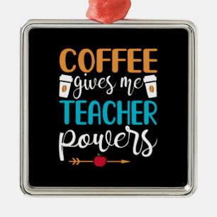 Adorno Metálico Regalo del profesor El Café Me Da Poder Docente
