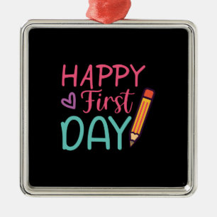 Adorno Metálico Regalo del profesor Feliz Primer Día