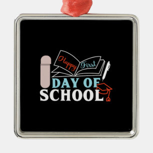 Adorno Metálico Regalo del profesor Feliz Primer Día De La Escue