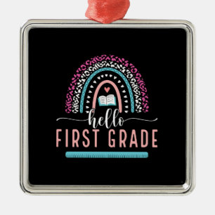 Adorno Metálico Regalo del profesor Hola primer grado