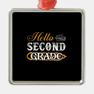 Adorno Metálico Regalo del profesor   Hola segundo grado