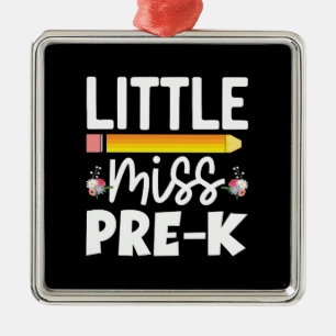 Adorno Metálico Regalo del profesor Pequeña Miss Pre K