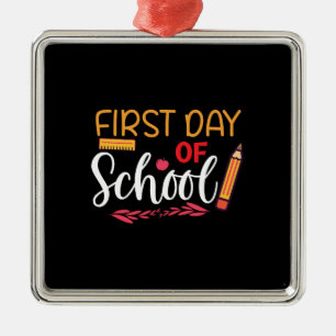 Adorno Metálico Regalo del profesor   Primer Día De La Escuela