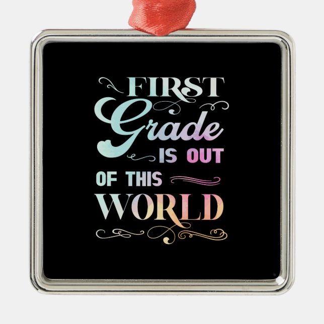 Adorno Metálico Regalo del profesor | Primer Grado De Este Mundo (Frente)