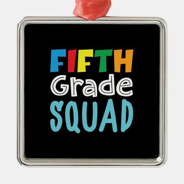 Adorno Metálico Regalo del profesor | Quinto Grado Escuadrón (Frente)