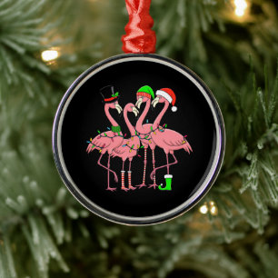 Adorno Metálico Regalo divertido de Navidad de flamenco para amant