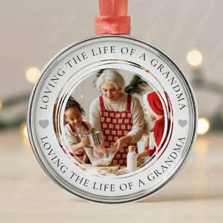 Adorno Metálico Regalo Keepsake de foto de la abuela