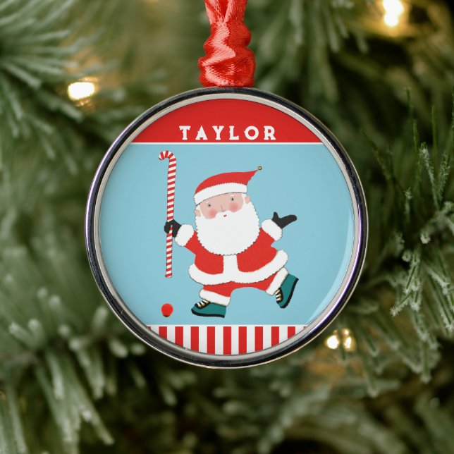 Adorno Metálico Regalo Keepsake de vacaciones de hockey sobre hier (Árbol)