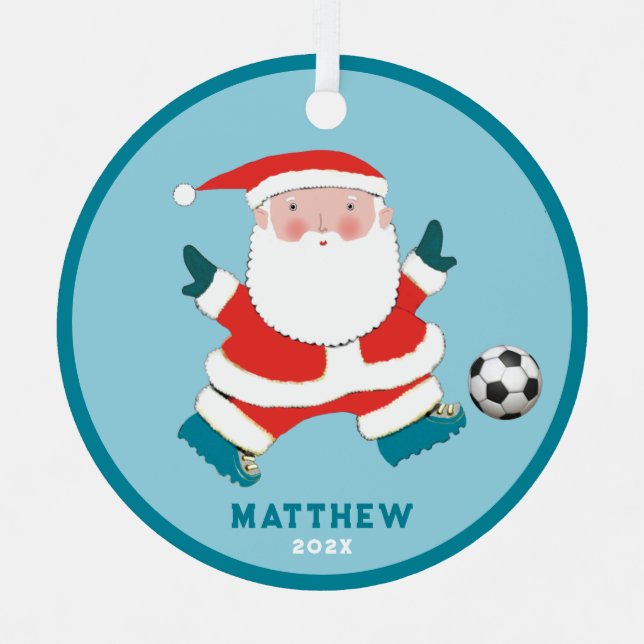 Adorno Metálico Regalo navideño del jugador de fútbol (Anverso)