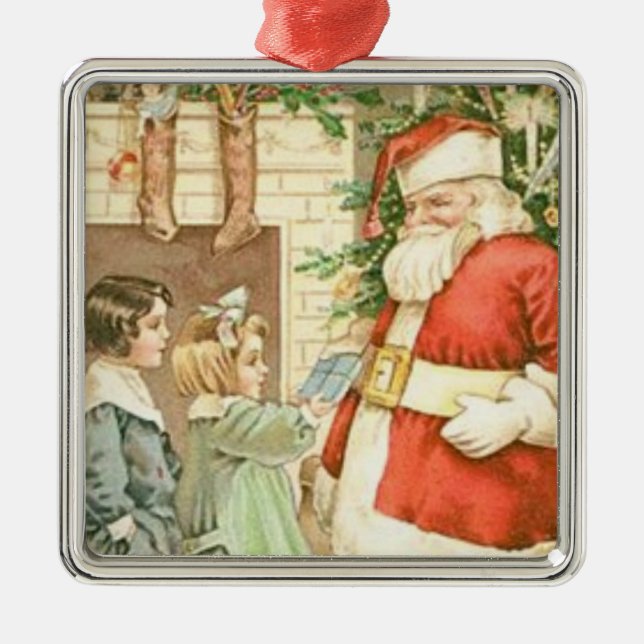 Adorno Metálico Regalo vintage para Santa Claus (Frente)