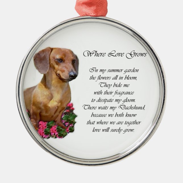 Adorno Metálico Regalos de arte de Dachshund (Frente)