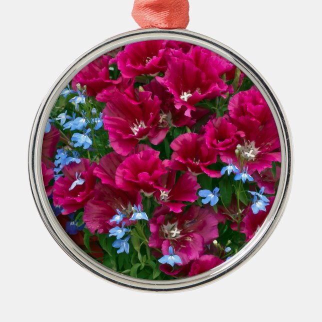 Adorno Metálico Regalos De Godetia Y Lobelia (Frente)