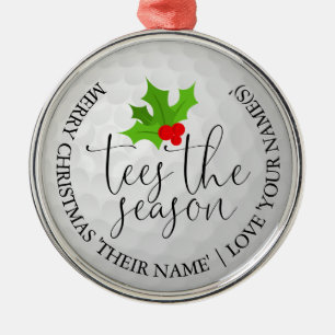 Adorno Metálico Regalos de golf divertidos para Navidad Tees La Te