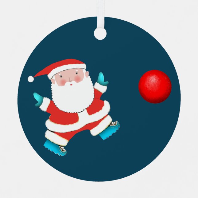 Adorno Metálico Regalos de Kickball Holiday Keepsake (Anverso)