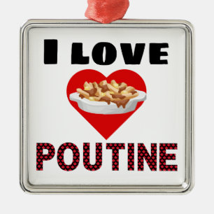 Adorno Metálico ¡Regalos de Poutine para cada uno! Amo poutine