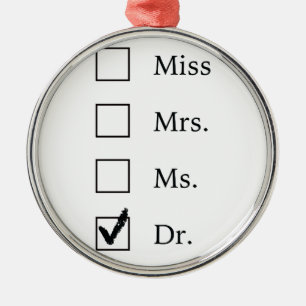 Adorno Metálico Regalos del PhD para las mujeres