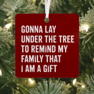 Adorno Metálico Regalos divertidos de Navidad bajo el árbol