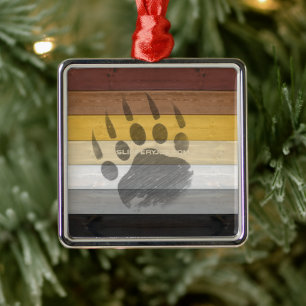 Adorno Metálico Regalos gay de SlipperyJoe's artístico Bear Wood B
