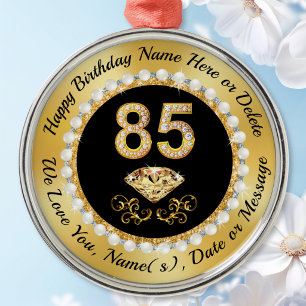 Adorno Metálico Regalos para mujer de 85 cumpleaños, Mamá, Abuela,
